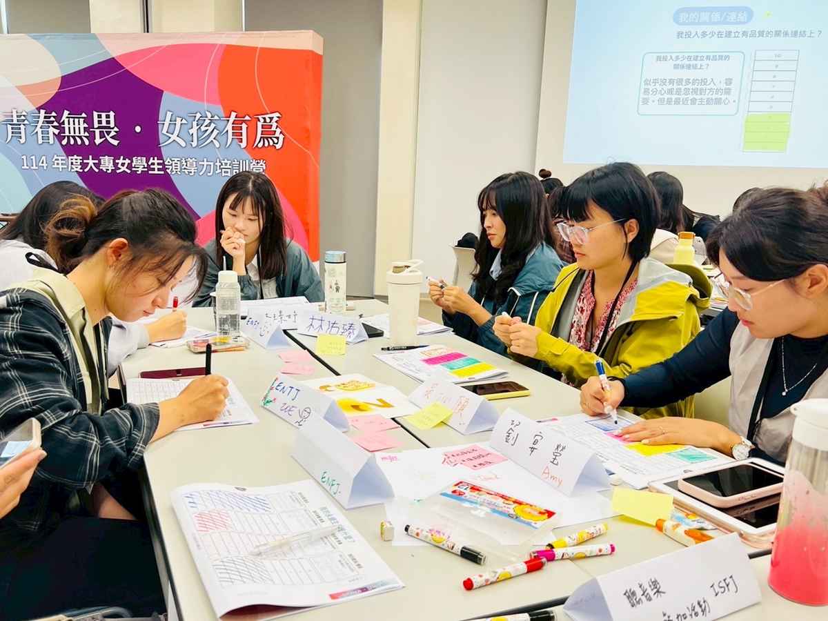 第22屆女學生培訓營透過多元化課程設計，培養學員領導力特質。