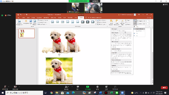 致理科技大學「信實非洲工作隊（烏干達團）」透過視訊軟體zoom，進行PPT簡報製作課程。