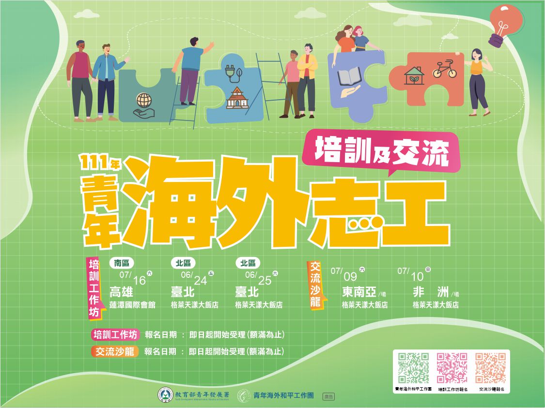 111年青年海外志工培訓工作坊&青年海外志工交流沙龍